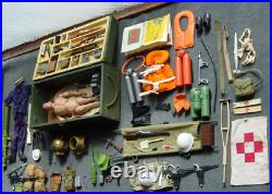 Vintage Gi Joe w Footlocker Medic Deep Sea Diver Soldier Marine equip