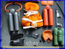 Vintage Gi Joe w Footlocker Medic Deep Sea Diver Soldier Marine equip
