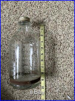 Vintage Glass IV Medical Bottle Saline 1000ml Intravenous Equipment Medicine Jar