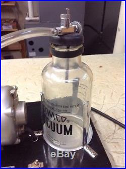 Vintage Gomco Medical Dental Suction Vacuum Aspirator Pump with Glass Bottle
