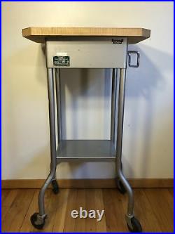 Vintage Gomco Medical Equipment Industrial Cabinet Table Stand Casters Dentist