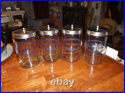 Vintage Grafco Glass Doctors Office Apothecary Jars Medical Equipment Lot of 4