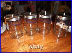 Vintage Grafco Glass Doctors Office Apothecary Jars Medical Equipment Lot of 4