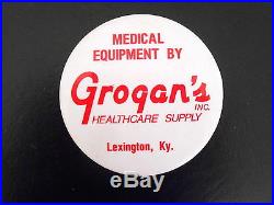 Vintage Grogan's Healthcare Medical Equipment Kexington KY Advertising Pinback
