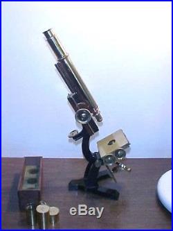Vintage Grunow Brass & Cast Iron Microscope For Parts Or Restoration