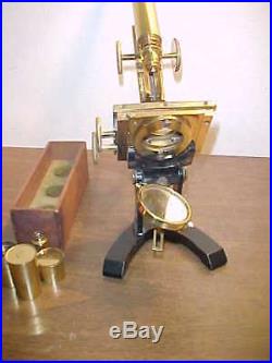 Vintage Grunow Brass & Cast Iron Microscope For Parts Or Restoration