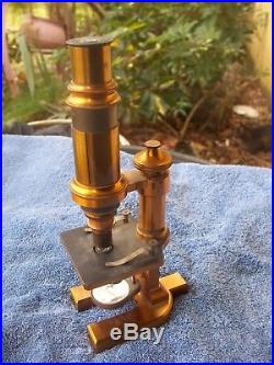 Vintage Gundlach Optical Brass Microscope
