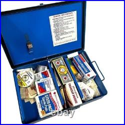Vintage Johnson's & Johnson's medical first aid metal kit with supplies included