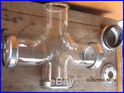 Vintage KIMEX apparatus Device LARGE four way X fitting GLASS with Valves Probe