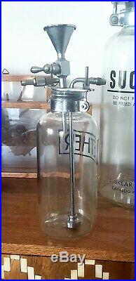 Vintage LARGE J. Sklar glass ETHER bottle antique medical equipment industrial