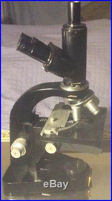 Vintage LEITZ WETZLAR Binocular Microscope No. 698188 GERMANY untested 4