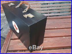 Vintage Large 1960/1970's First Aid Box/Case Wooden Black Medical Equipment