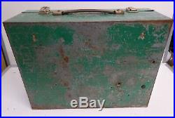Vintage Large 1980s First Aid Box/Case Metal Green Clayton Medical Equipment