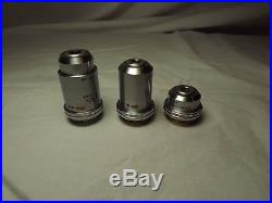 Vintage Leitz Microscope Objective Lens Lot POL / P / Polarizing 3.5X, 10X, 50X