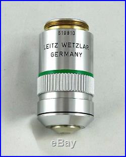 Vintage Leitz NPL Fluotar Microscope Objective Lens 25x 0.75NA Oil Immersion