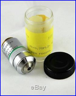 Vintage Leitz NPL Fluotar Microscope Objective Lens 25x 0.75NA Oil Immersion