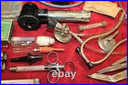 Vintage Lot of 20+ Pieces of Medical Equipment/Welch Allyn Otoscope/Stethoscope+