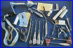Vintage Lot of Medical exam equipment headlamp/needle/Sklar/speculum/daviel +++