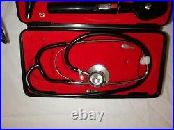 Vintage Medical Case Containing Stethoscope, Otoscope, Opthalmoscope Etc Unused