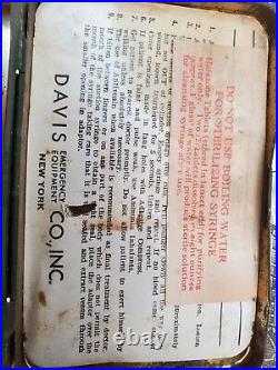 Vintage Medical Davis Co SAFETY SNAKE BITE KIT First Aid Kit In Tin