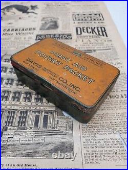 Vintage Medical Davis Co SAFETY SNAKE BITE KIT First Aid Kit In Tin