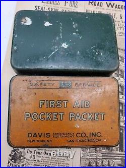 Vintage Medical Davis Co SAFETY SNAKE BITE KIT First Aid Kit In Tin