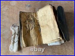 Vintage Medical Equipment 100 Suture Needles in Leather Sleeve w suede pages
