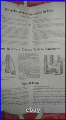 Vintage Medical Equipment 1920's Lungmotor withbox & instructions