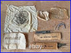 Vintage Medical Equipment Large lot Suture Needles and wound clips