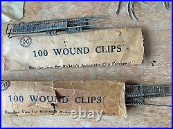 Vintage Medical Equipment Large lot Suture Needles and wound clips