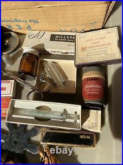 Vintage Medical Equipment Needles Staples Random Tool Bottle Lot