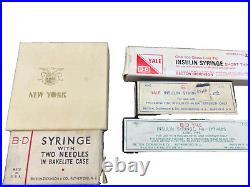 Vintage Medical Equipment, syringes, Bakelite case in box