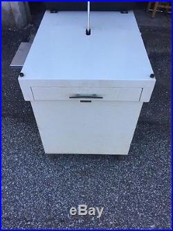 Vintage Medical Examination Table With Stirrups And Storage Cabinets Drawers