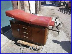 Vintage Medical Examination Table with Stirrups