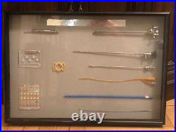 Vintage Medical Instruments Display Urological Associates Metal Frame withGlass