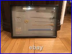 Vintage Medical Instruments Display Urological Associates Metal Frame withGlass