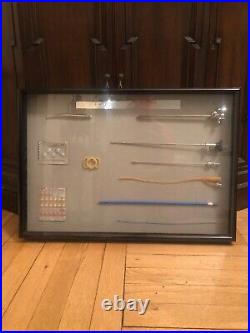 Vintage Medical Instruments Display Urological Associates Metal Frame withGlass