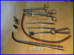 Vintage NRM 12 German Medical equipment from 40's Catheter Tube Forcep no rust