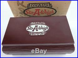 Vintage OHAUS Scale Sto-A-Weigh Calibration Weight Set Class-P-Metric in Box
