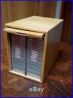 Vintage Oak Microscope Slide Storage Cabinet with 25 drawers