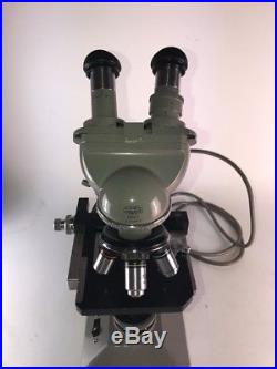 Vintage Olympus KHC Binocular Microscope 4, 10, 40, HI 100 With Case + Extras