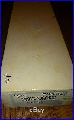 Vintage Original Harvey Tycos triple head stethoscope + box + manual + monogram