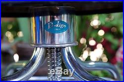 Vintage Pedigo Chrome Adjustable Black Stool