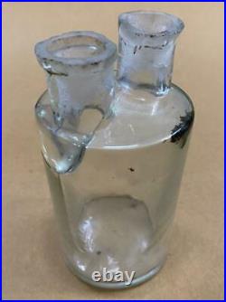 Vintage Rare Handmade Unique Shape Medical Equipment Glass Bottle