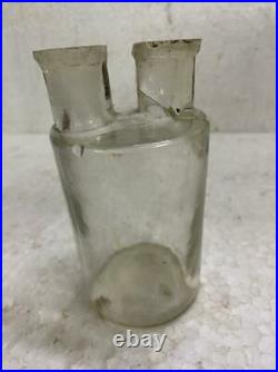 Vintage Rare Handmade Unique Shape Medical Equipment Glass Bottle