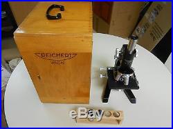 Vintage Reichert Wien Labratory Microscope with Wood Case #232626 circa 1946
