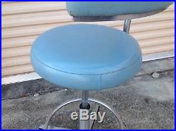 Vintage Ritter Company Doctors Exam Stool Model G Single Arm on casters blue