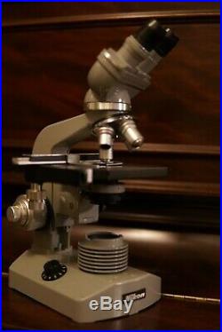 Vintage S series Nikon Compound Microscope with 1.25 condenser and objective set