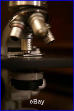 Vintage S series Nikon Compound Microscope with 1.25 condenser and objective set