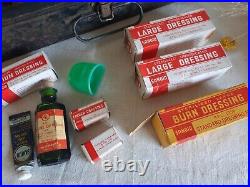 Vintage Sanoid First Aid Kit/Tin, All Contents, 30s 40s PROP display or be used